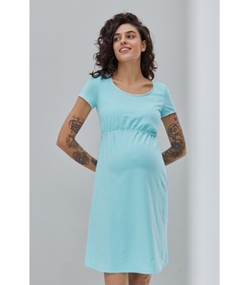 Ночная рубашка Маргарет AQ - аквамариновая ночнушка для беременных и кормящих от МамаТато