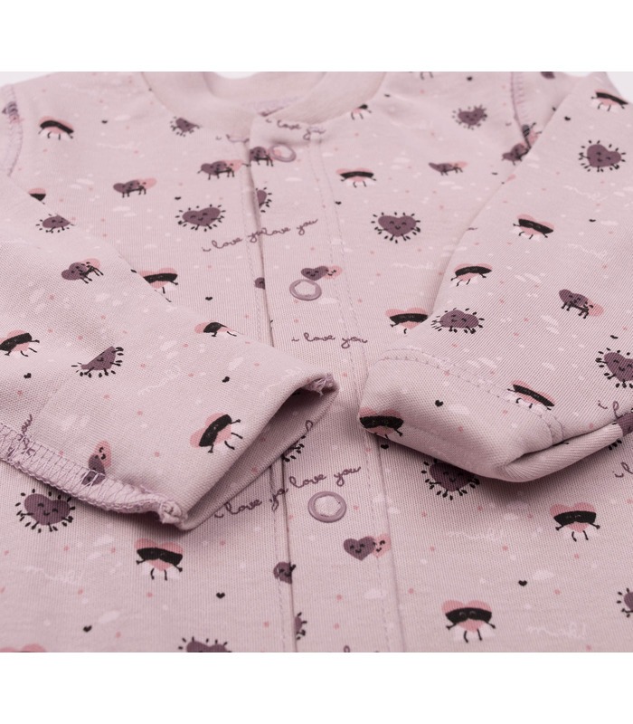 Дитячий комбінезон КБ4 (30F) - рожевий дитячий комбінезон з сердечками від МамаТато