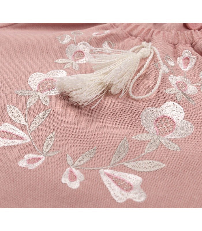 Вишиванка дитяча РБ172 (306) - лляна рожева вишиванка для дівчинки від МамаТато