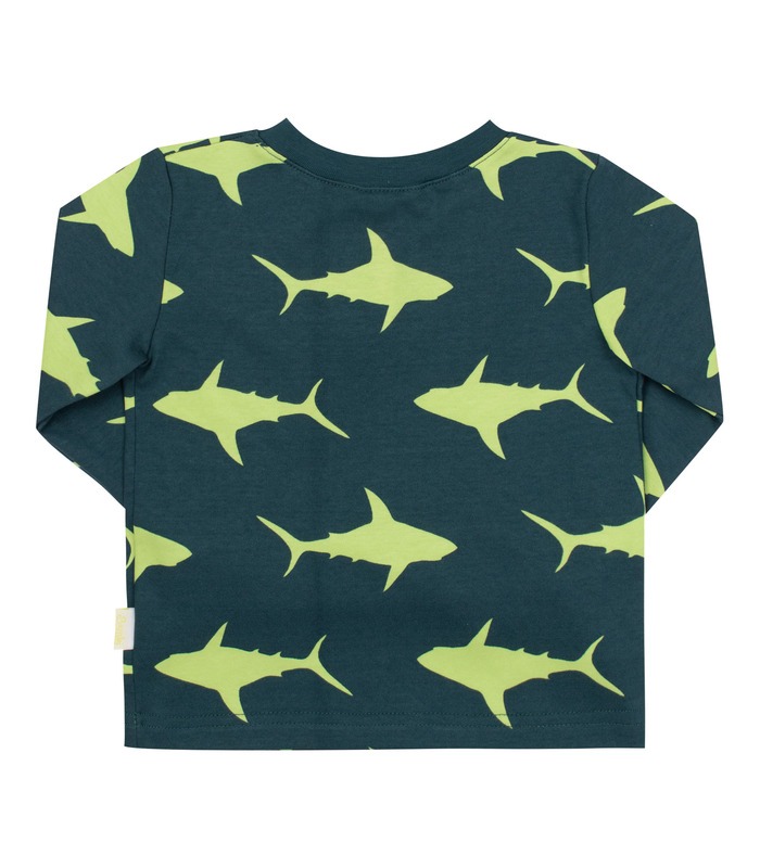 Детская пижама ПЖ53 (661) - зеленая детская пижама с акулами от МамаТато