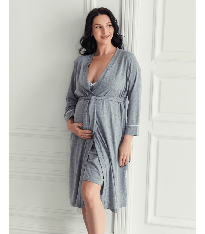 сірий халат для вагітних