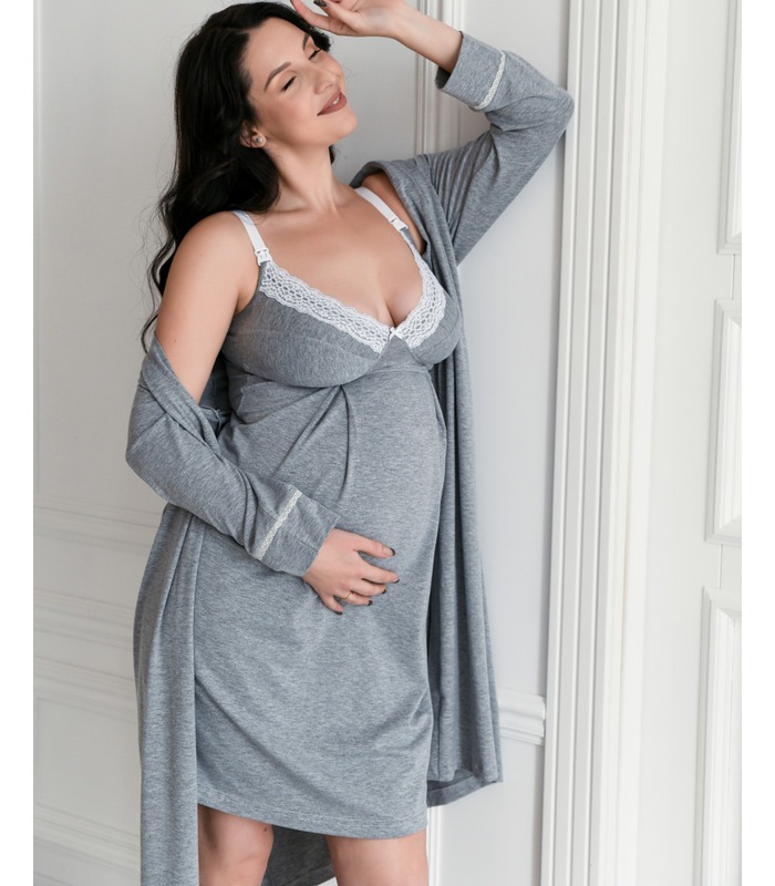 ᐉ Нічна сорочка Меланж мод.25202 на МамаТато, вагітним та годуючим мамам