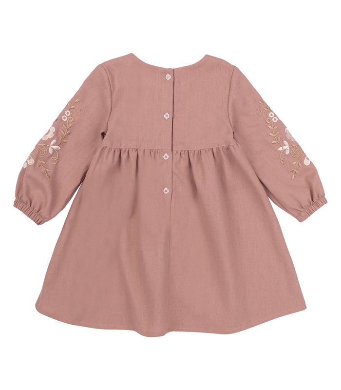Детское вышитое платье ПЛ378 (G06) - бежевое детское платье-вышиванка от МамаТато