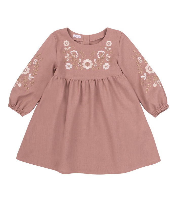Дитяча вишита сукня ПЛ378 (G06) - бежева дитяча сукня-вишиванка від МамаТато