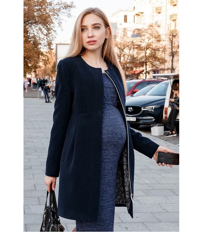 купить синее пальто для беременных