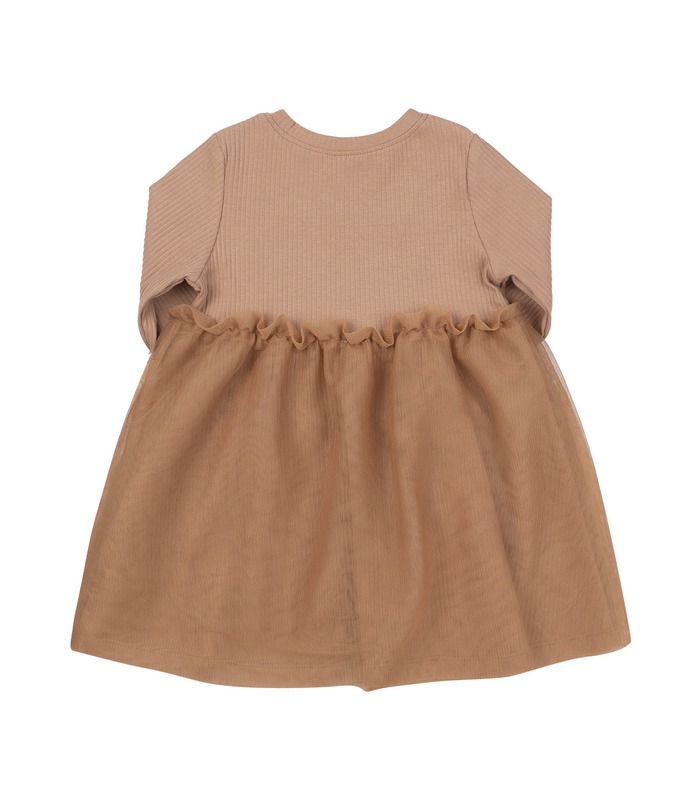 дитяче бежеве плаття з фатіновою спідничкою