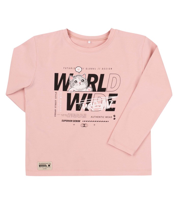 розовый детский лонгслив