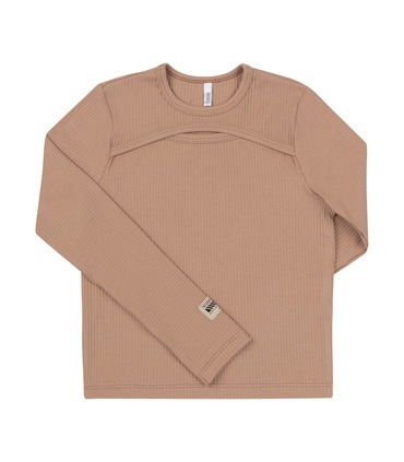 детский бежевый джемпер в рубчик