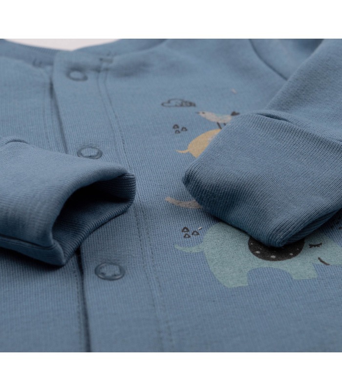 Детский комбинезон КБ122 байка(405) - голубой байковый детский комбинезон от МамаТато