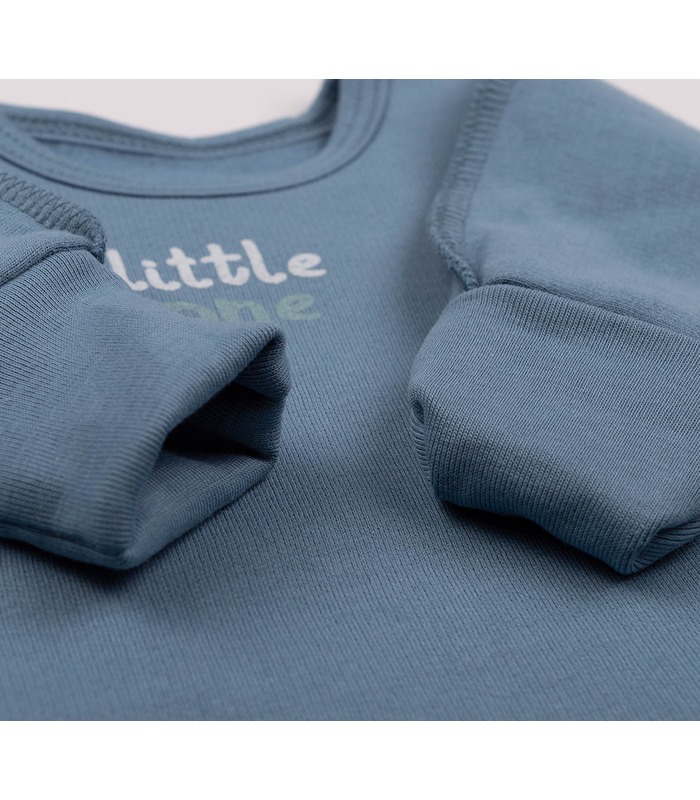 Распашонка байковая РП7 (405) - голубая байковая распашонка с принтом от МамаТато