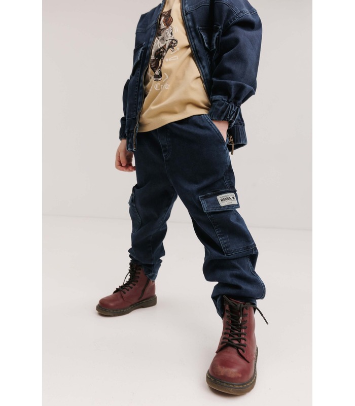 Джинсы детские ШР831 (800) - синие широкие детские джинсы от МамаТато