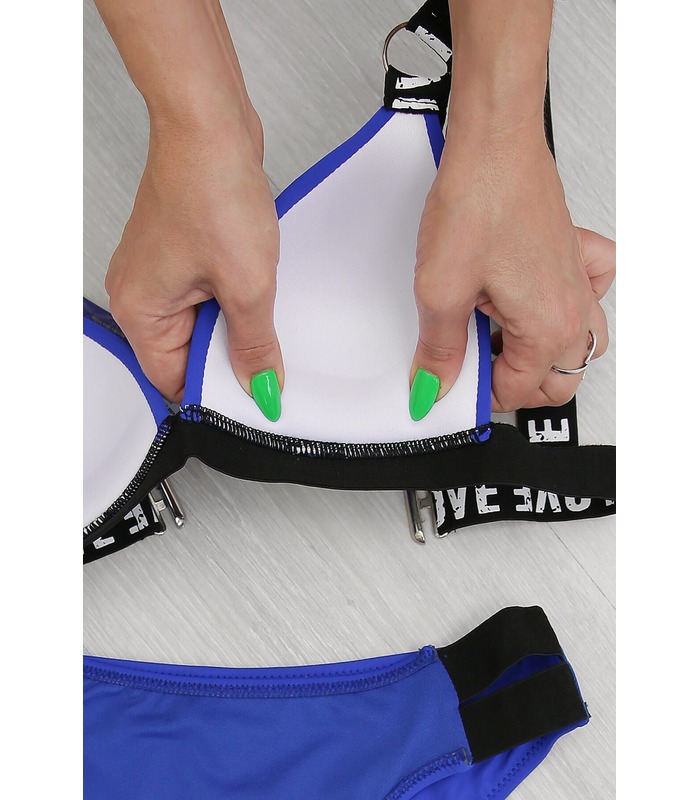 Купальник мод.75622 (Z) YE - лимонный купальник с надписями от МамаТато