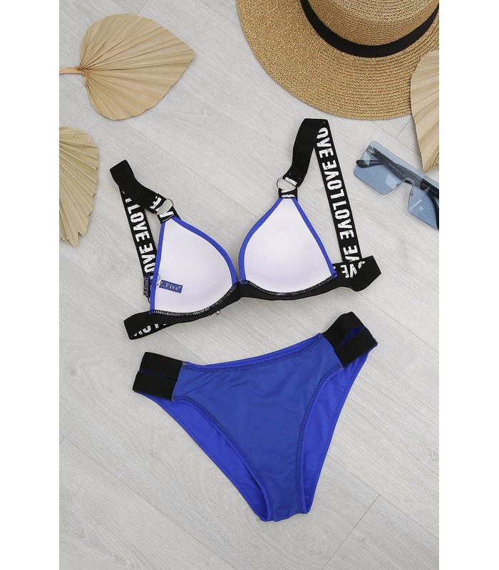 Купальник мод.75622 (Z) YE - лимонный купальник с надписями от МамаТато