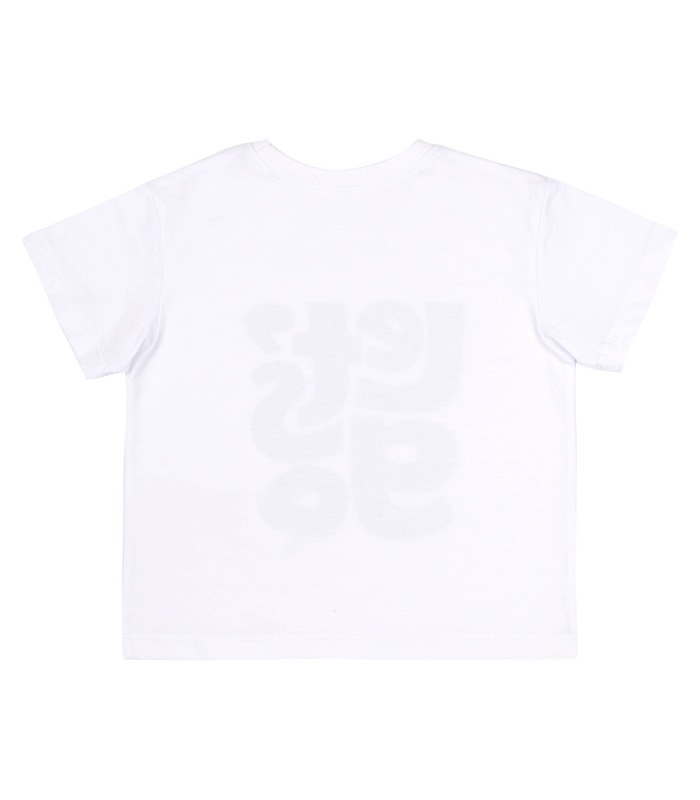 белая детская футболка с принтом