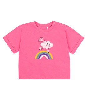 детская розовая футболка с принтом