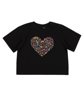 детская черная футболка с сердечком