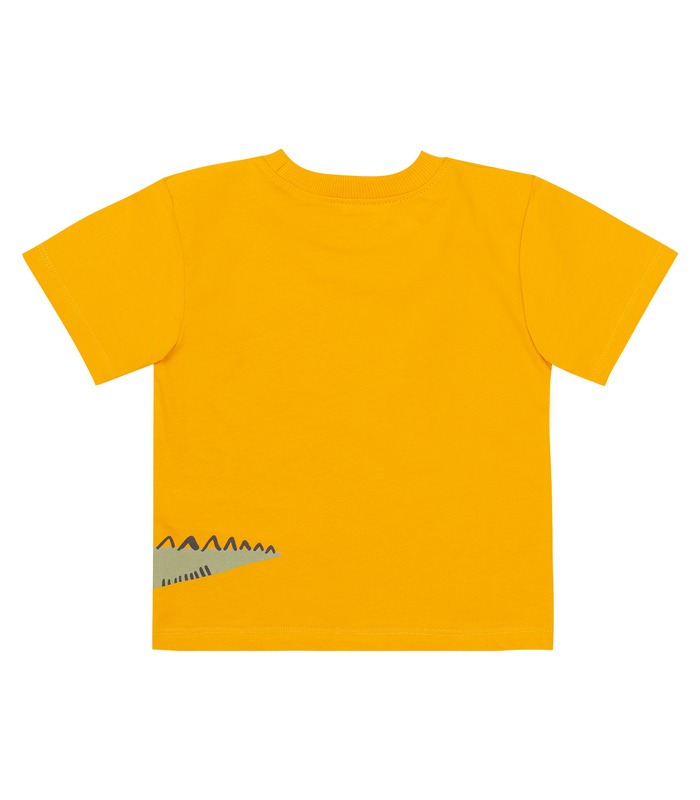 желтая детская футболка с принтом