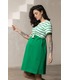 полосатое зеленое платье беременным