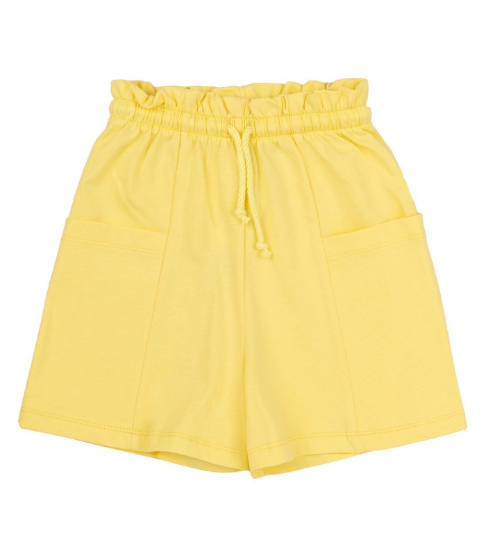 жовті дитячі шорти з накладними кишенями