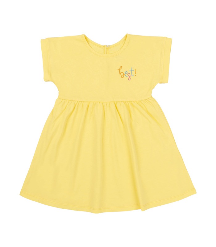 летнее детское платье желтого цвета