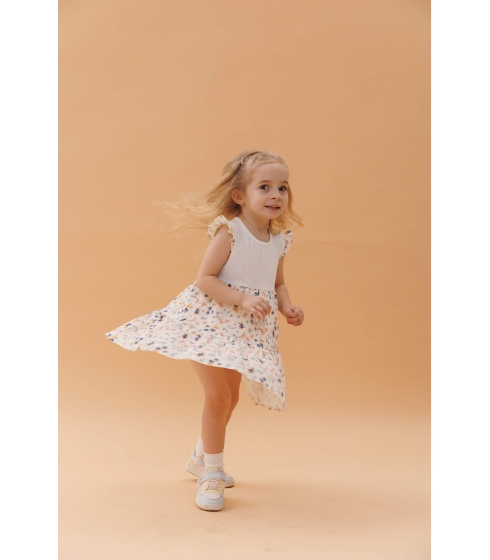 Детское платье ПЛ393 (221) - летнее детское платье в цветочек от МамаТато