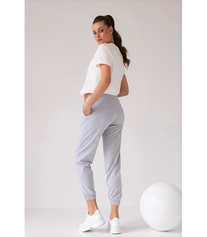Штани для вагітних мод.2163 1360 - спортивні сірі джогери вагітним від МамаТато