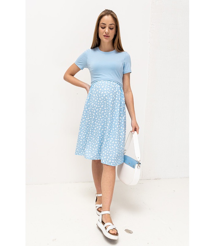 Сукня Гвінет BB - блакитне літнє плаття вагітним та годуючим на МамаТато