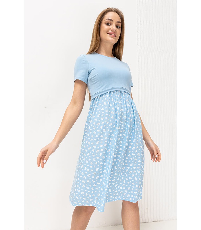 Сукня Гвінет BB - блакитне літнє плаття вагітним та годуючим на МамаТато