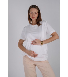 молочная футболка для беременных