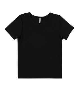 черная детская футболка в рубчик
