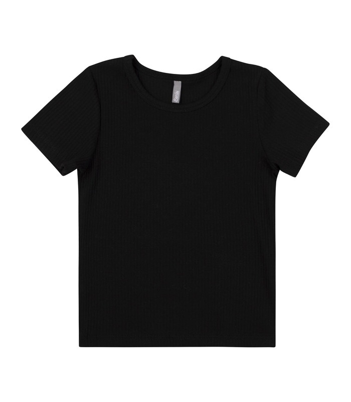 черная детская футболка в рубчик