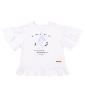 детская белая футболка с принтом для девочки