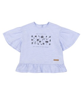 голубая детская футболка для девочки