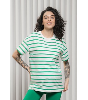 полосатая зеленая футболка для беременных