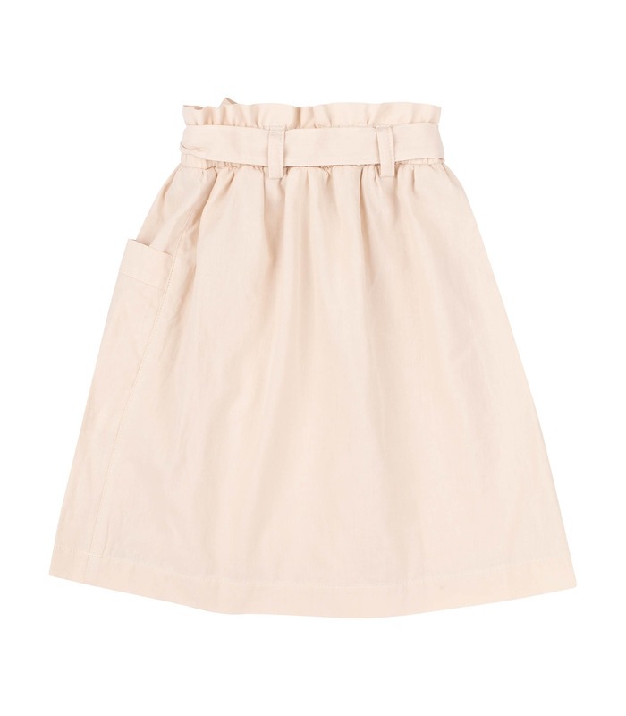 Детская юбка ЮБ118 (G00) - детская бежевая летняя юбка с карманами от МамаТато