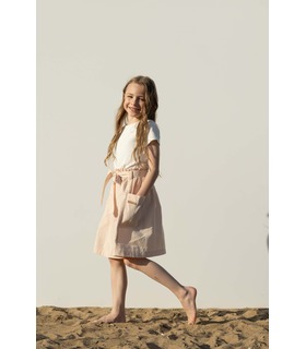 Детская юбка ЮБ118 (G00) - детская бежевая летняя юбка с карманами от МамаТато