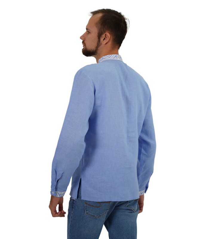 чоловіча блакитна вишиванка