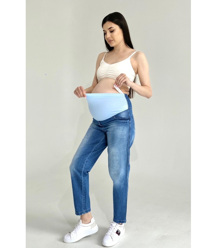 Джинси мом для вагітних мод.2225 0030 - блакитні джинси мом вагітним від МамаТато