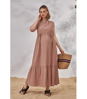 коричневое летнее платье для беременных
