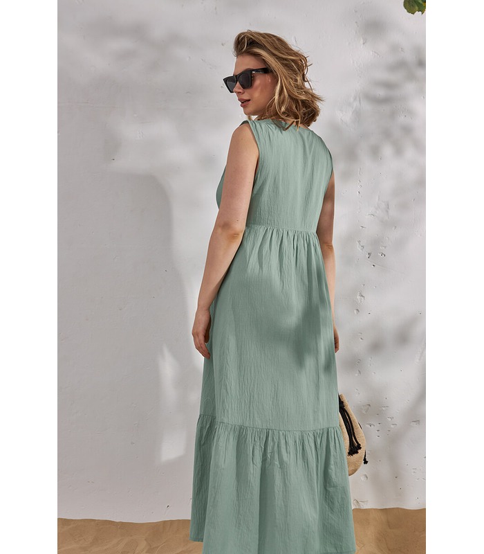 зелена жата сукня для вагітної