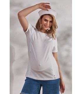 купити білу футболку для вагітних