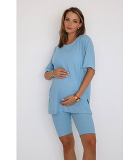 літній блакитний костюм вагітній