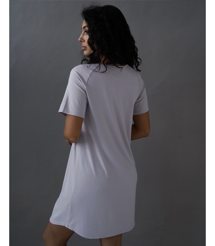 Універсальна ночнушка Лейзі мод.24190 PP - пудрова ночнушка з коротким рукавом від МамаТато