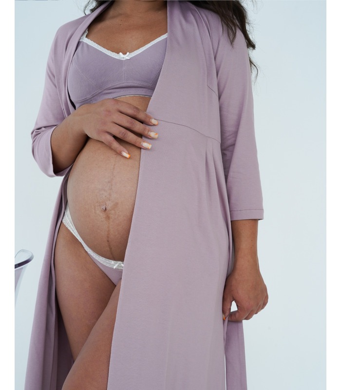 Халат Розмарі м.25310 - фіолетовий халат для вагітних та годуючих від МамаТато