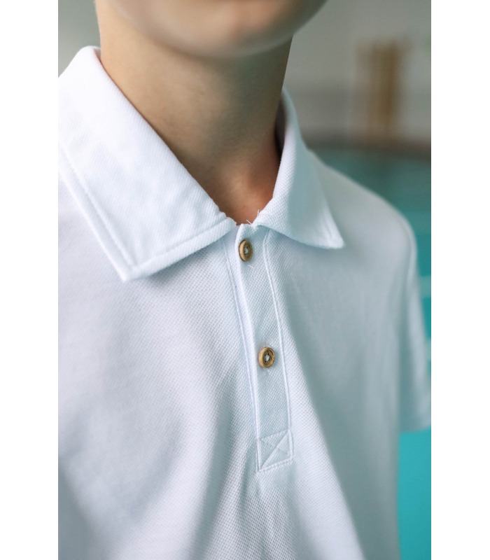 белая детская футболка поло