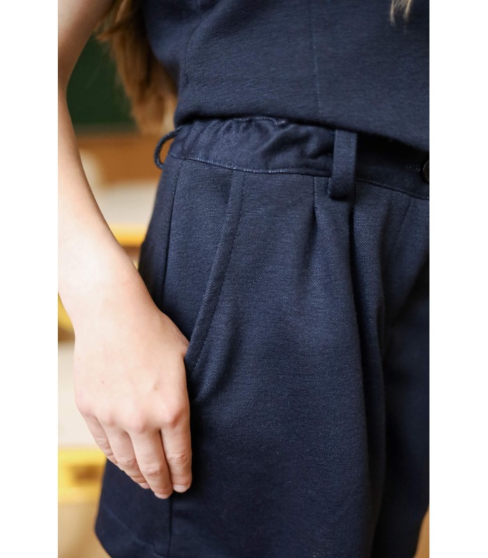 шкільні сині шорти для дівчинки