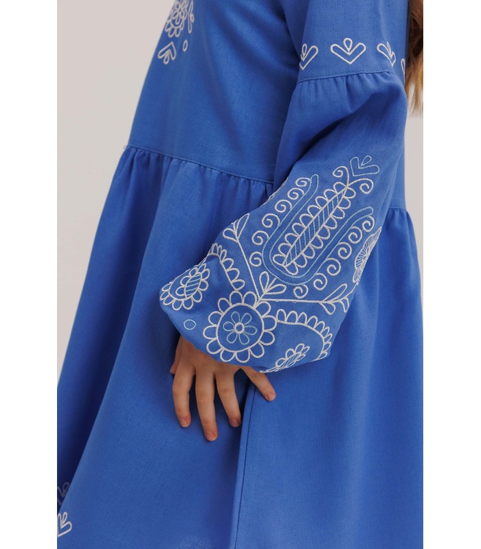 блакитна дитяча вишита сукня
