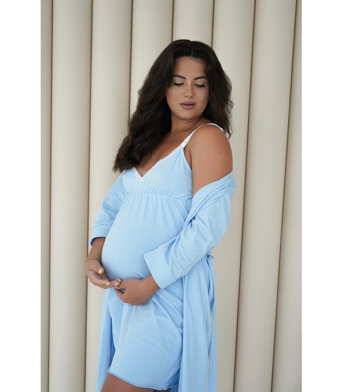 купить голубой халат беременной
