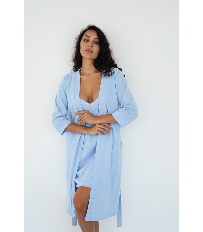 купить женский голубой халат