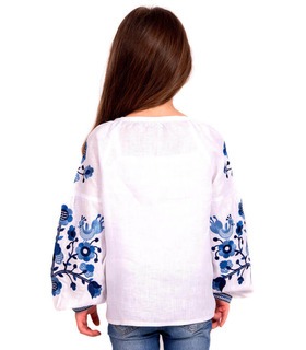 дитяча вишиванка з синьою вишивкою